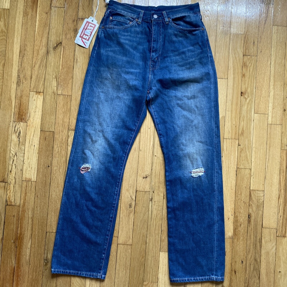 Levi's Jeans Womens 30 Blue Vintage Clothing 1950s 701 Pink Selvedge Big E